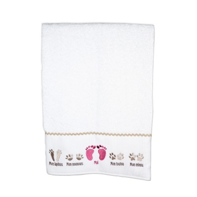 Serviette Petits pieds (52 x 80 cm) par La maison des abeilles