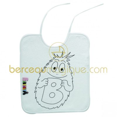 Bavoir 1er �ge Barbouille blanc par Babycalin