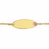Gourmette b�b� plaque ovale et marguerite laqu�e (or jaune)