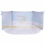 Tour de lit avec fond Aquarelle bleue - Sucre d'orge