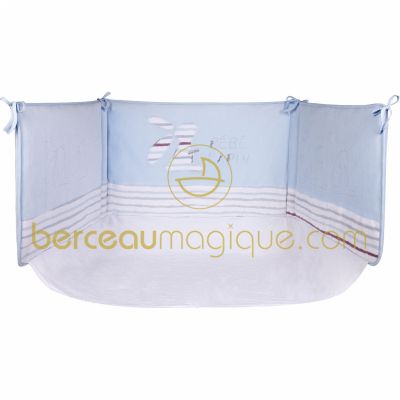 Tour de lit avec fond Aquarelle bleue par Sucre d'orge