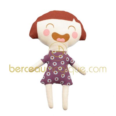 Ninon robe pois violets (15 cm) par Trousselier