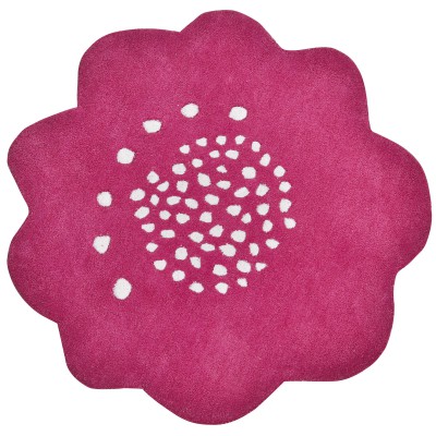 Tapis coton fleur prune secret garden by susan driscoll (diamètre 80 cm)