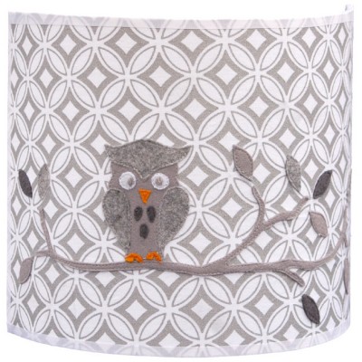 Applique murale circulaire hibou gris