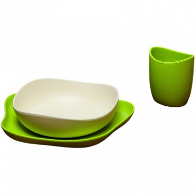 Set de vaisselle becofeeding vert (3 pièces)