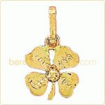 Pendentif d�coup� tr�fle � 4 feuilles (or jaune) - Berceau magique bijoux