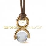 Pendentif Rolling Stone Cristal de roche (Or jaune) - Mikado