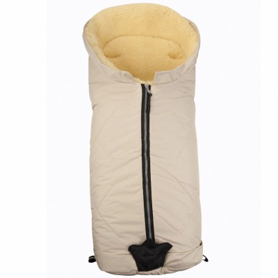 Chancelière iglu beige - peau d'agneau naturelle (98 cm)