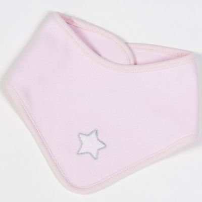 Bavoir bandana etoile rose