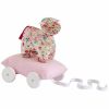 Mouton sur coussin � roulettes Liberty rouge (24 cm)