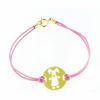 Bracelet cordon Plaque petite fille (or jaune)