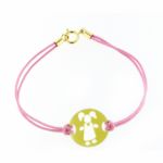 Bracelet cordon Plaque petite fille (or jaune) - Berceau magique bijoux