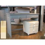 Bureau Dominique finition : brut / naturel vernis / blanc pastel  - Mathy by bols