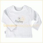 Tee-shirt blanc manches longues Playboy (3-6 mois) - BAMBAM