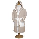Peignoir �ponge taupe et blanc (12-24 mois) - Red Castle