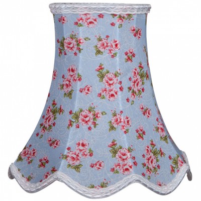 Abat-jour floral rose et bleu pour lampe (20 x 20 cm)
