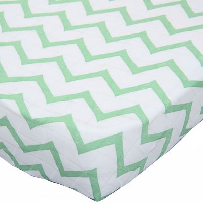 Drap housse berceau chevrons vert (40 x 80 cm)