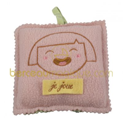Coussin de porte ninon rose par Trousselier