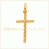 Pendentif Croix Bicolore fil torsad� (Or jaune et Or rose)