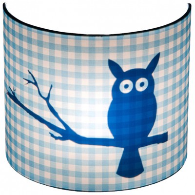 Applique murale silhouette hibou bleu (20 x 24 cm)