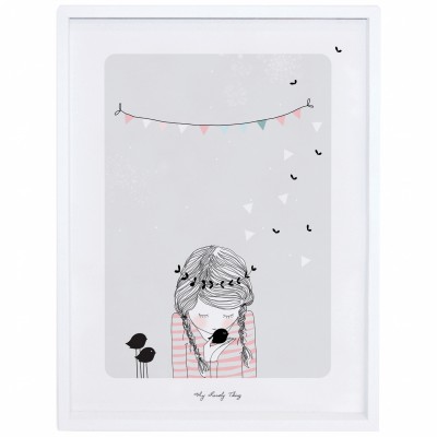 Poster encadré birdy by my lovely thing (30 x 40 cm)