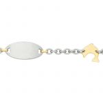 Gourmette b�b� or et acier motif dauphin or jaune  - Berceau magique bijoux