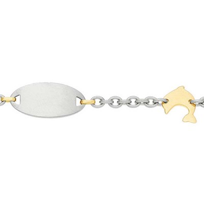 Gourmette b�b� or et acier motif dauphin or jaune  par Berceau magique bijoux