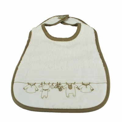 Bavoir ivoire Trousseau (Grand mod�le) par Tartine et Chocolat