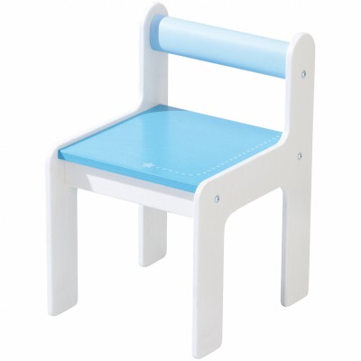 Chaise d’enfant puncto bleu