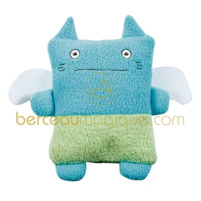 Peluche Chat Monstre en polaire turquoise / vert (20 cm) par Trousselier