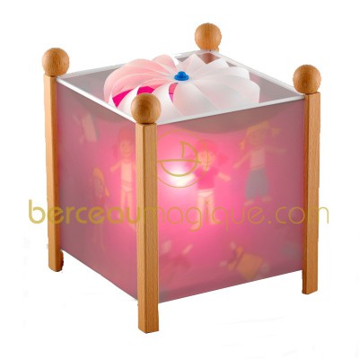 Lanterne magique carr�e d�cor poup�e par Trousselier