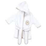 Peignoir de bain blanc Tendre Ours (0-6 mois) - Doudou et Compagnie