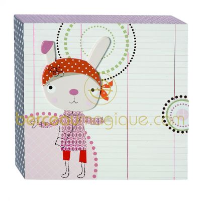 Cadre mural la lapine Scrapbook rose (20 x 20 cm) par Mamas and Papas