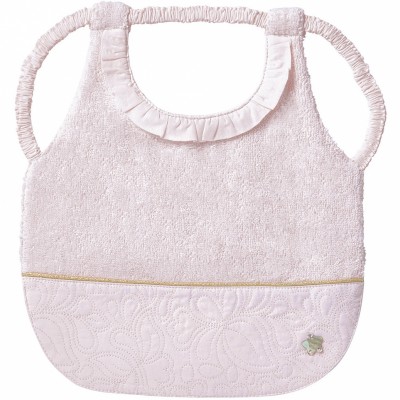 Bavoir rose à bretelles délicatesse
