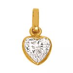 Pendentif coeur et sa pierre (or jaune et oxyde de zirconium) - Berceau magique bijoux