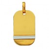 Pendentif plaque bicolore 2 barettes grises (or jaune et blanc 750�)