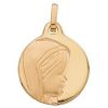 M�daille ronde vierge profil droit (or jaune)