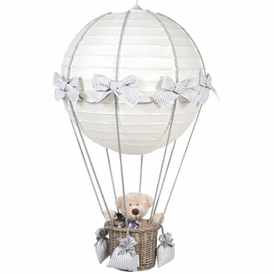 Lampe montgolfière vichy gris