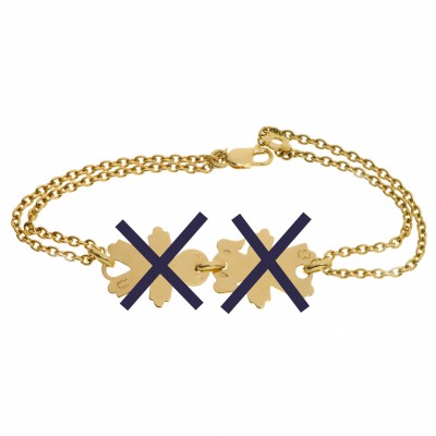 Bracelet double cha�nes en or (en remplacement d'un bracelet cordon) par Loupidou