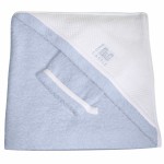 Sortie de bain avec gant ciel et blanc (100 x 100 cm) - Red Castle
