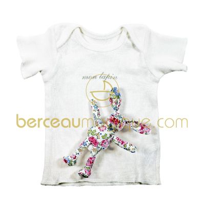 T-shirt (3 mois) et doudou Lapin Liberty (14 cm) par Trousselier