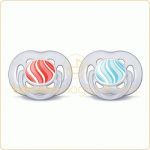 Lot de 2 sucettes a�r�es tendance 6-18 mois (rouge et bleue) - Philips AVENT