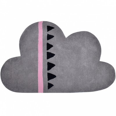 Tapis coton nuage rose et gris triangles by aless baylis (64 x 100 cm)