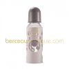 Biberon en verrre de 250 ml avec sa housse de protection poudr� rose