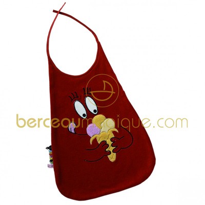 Bavoir 2�me �ge forme Barbapapa rouge par Babycalin