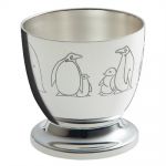 Coquetier Pingouins (m�tal argent�) - Ercuis