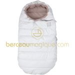 Nid d'ange doudoune T'igloo blanc et taupe (0-6 mois) - Red Castle