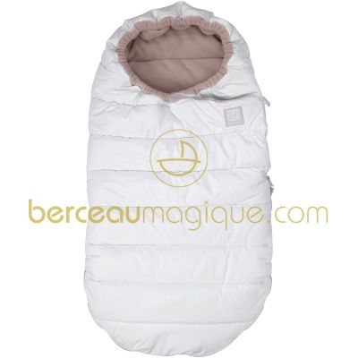 Nid d'ange doudoune T'igloo blanc et taupe (0-6 mois) par Red Castle