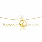 Collier et pendentif ajour� petit ours dans la lune (or jaune) - Berceau magique bijoux