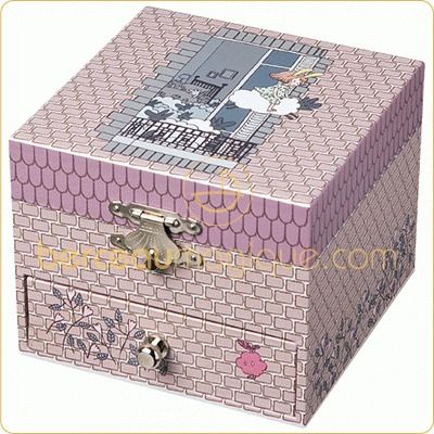 Coffret cube Fille Moutons fen�tre par Trousselier
